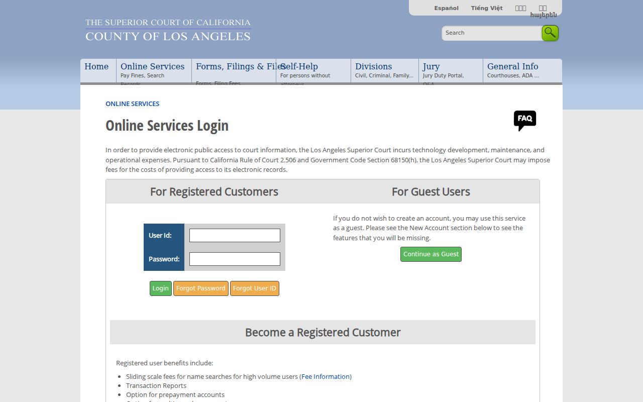 Arcadia residents directory Los Angeles Superior Court case access