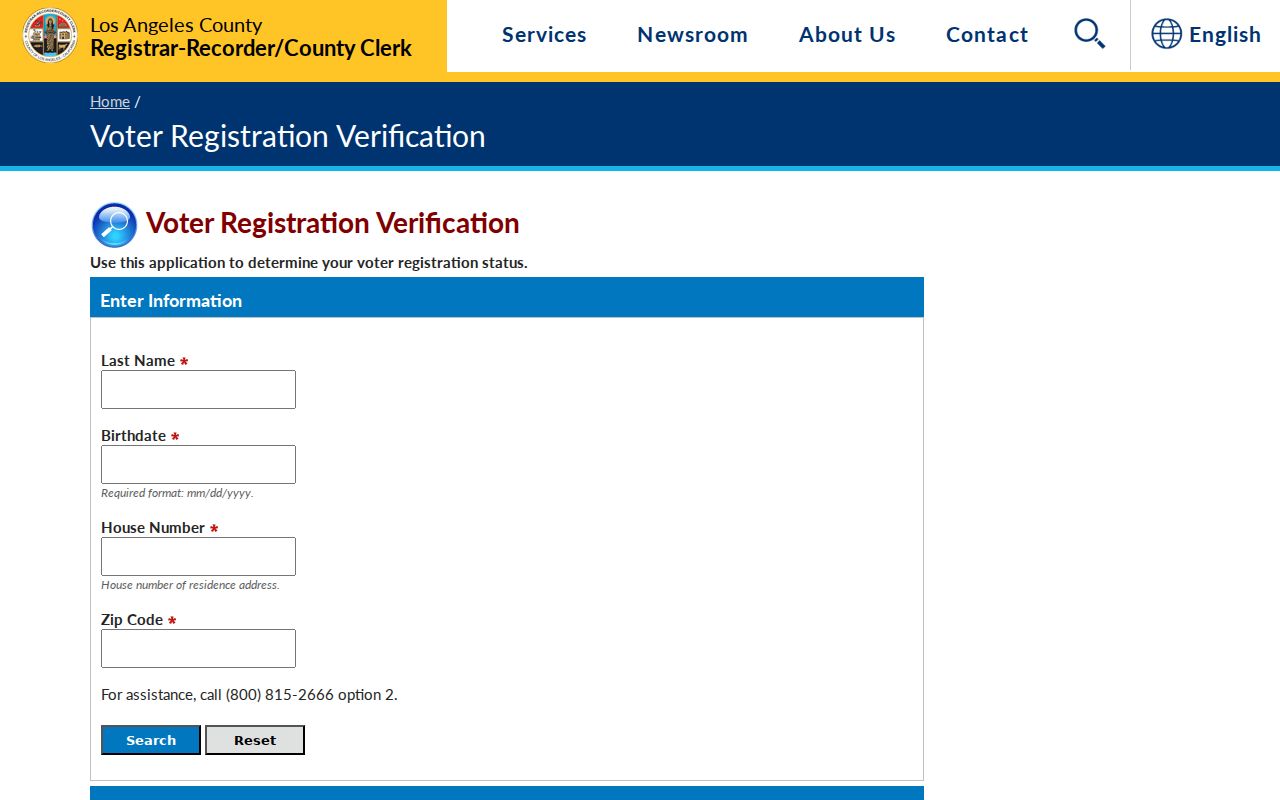 Arcadia residents directory Los Angeles County voter verification form
