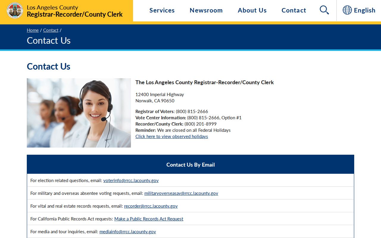 Arcadia neighbors Los Angeles County recorder and elections contacts