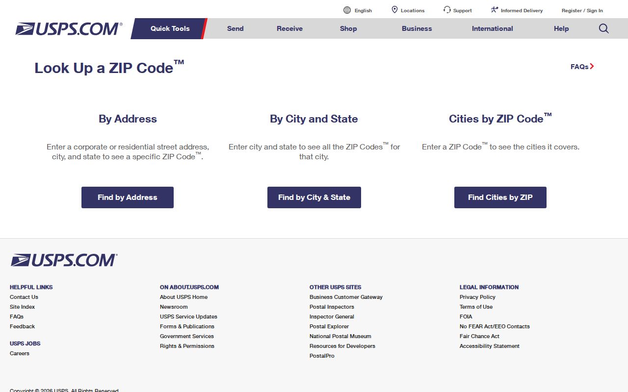 Arcadia ZIP code directory USPS address verification lookup